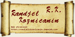 Ranđel Kozničanin vizit kartica